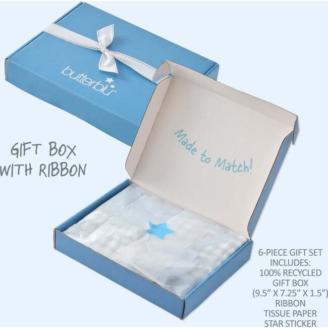 CHECK ME OUT BABY 6-Piece Gift Set, Blue Check - Mixed Apparel Set - 4
