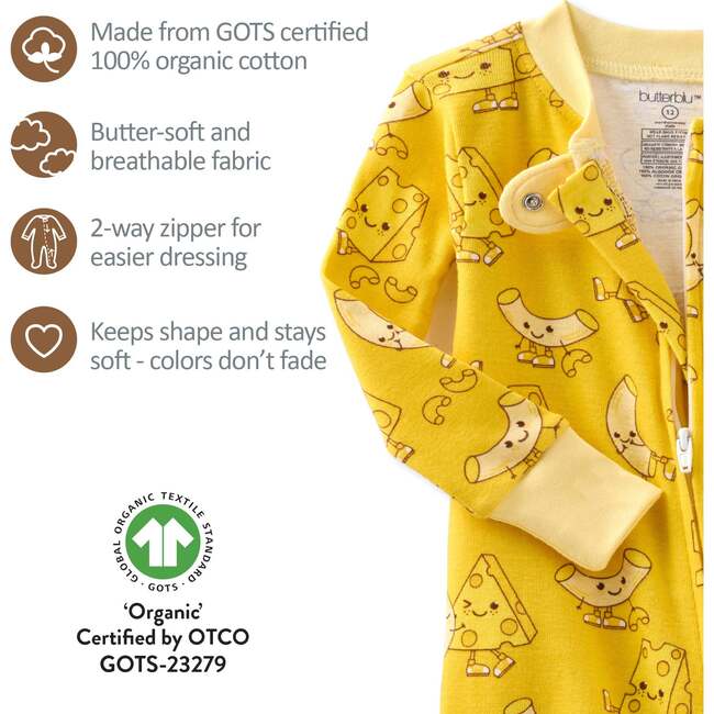 CRUZ Snug Fit Footed Sleeper, Mac to my Cheese - Footie Pajamas - 6
