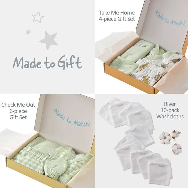 CHECK ME OUT BABY 6-Piece Gift Set, White - Mixed Apparel Set - 5