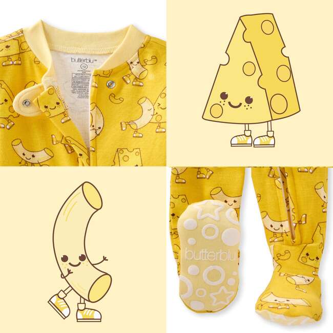 CRUZ Snug Fit Footed Sleeper, Mac to my Cheese - Footie Pajamas - 7