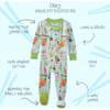 CRUZ Snug Fit Footed Sleeper, Blue Dim Sum Fun - Footie Pajamas - 3