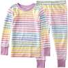 ZEN 2-Piece Pajama, Sunny Pink Rainbow - Pajamas - 1 - thumbnail