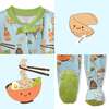CRUZ Snug Fit Footed Sleeper, Blue Dim Sum Fun - Footie Pajamas - 7