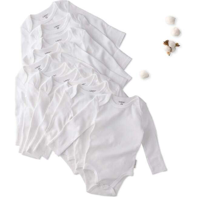 BLAKE 10-Pack Long Sleeve Bodysuit, White - Onesies - 1