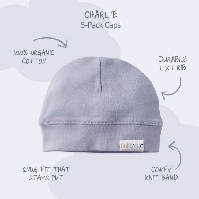 CHARLIE 5-Pack Caps, Frost - Hats - 3