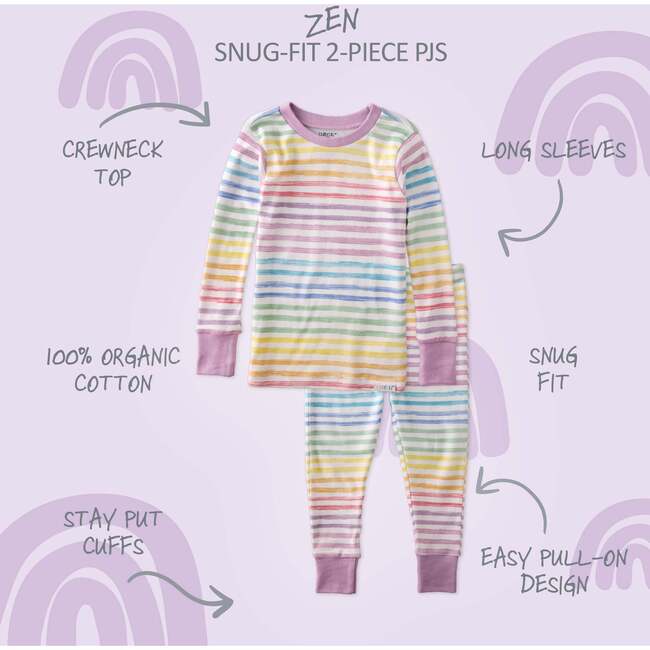 ZEN 2-Piece Pajama, Sunny Pink Rainbow - Pajamas - 3