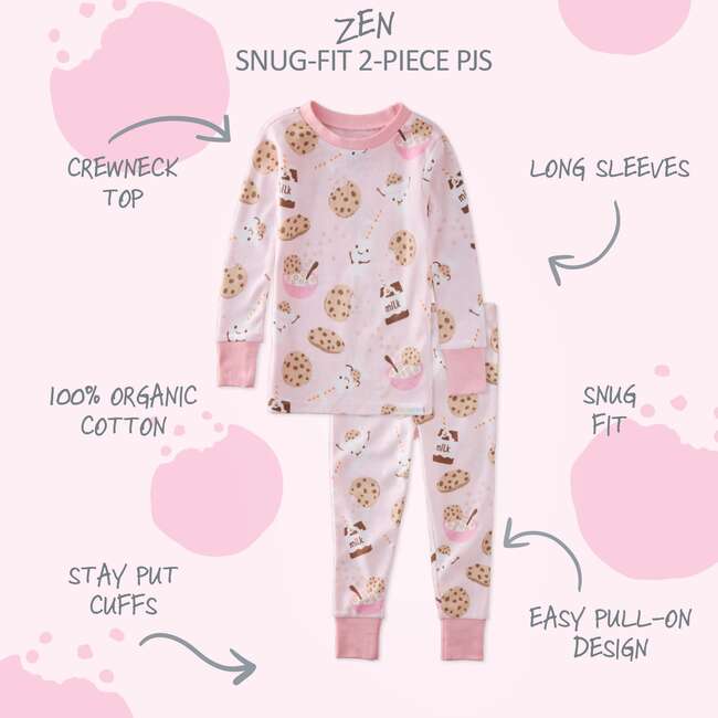 ZEN 2-Piece Pajama, Pink Milk N Cookies Crew - Pajamas - 3