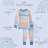 ZEN 2-Piece Pajama, Sunny Blue Rainbow - Pajamas - 3 - thumbnail