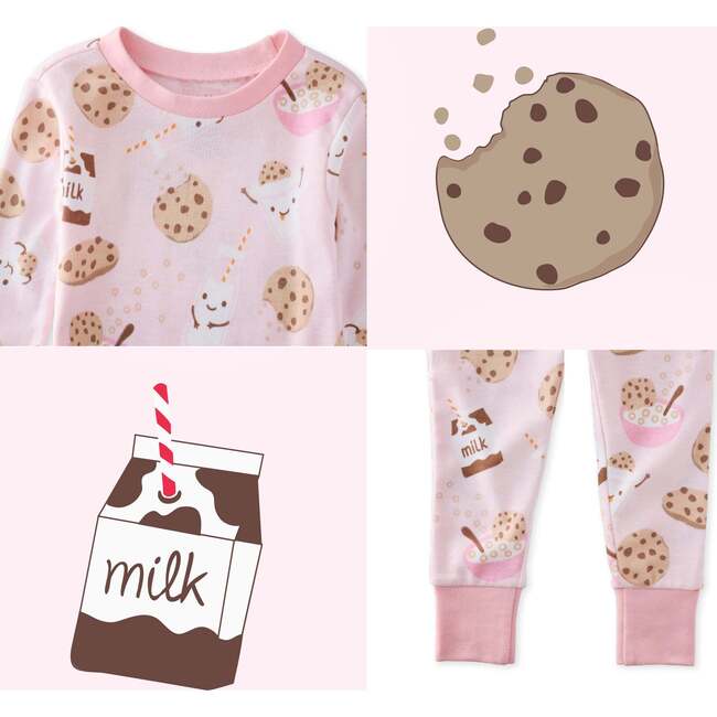 ZEN 2-Piece Pajama, Pink Milk N Cookies Crew - Pajamas - 6