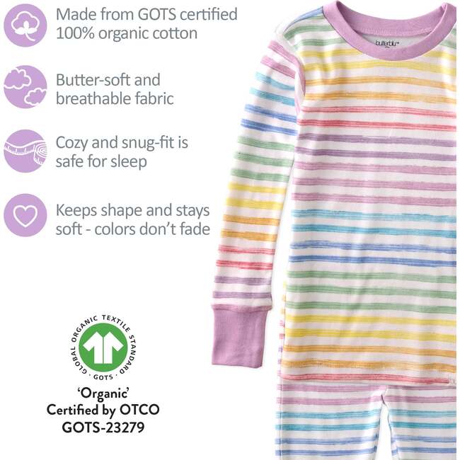 ZEN 2-Piece Pajama, Sunny Pink Rainbow - Pajamas - 5