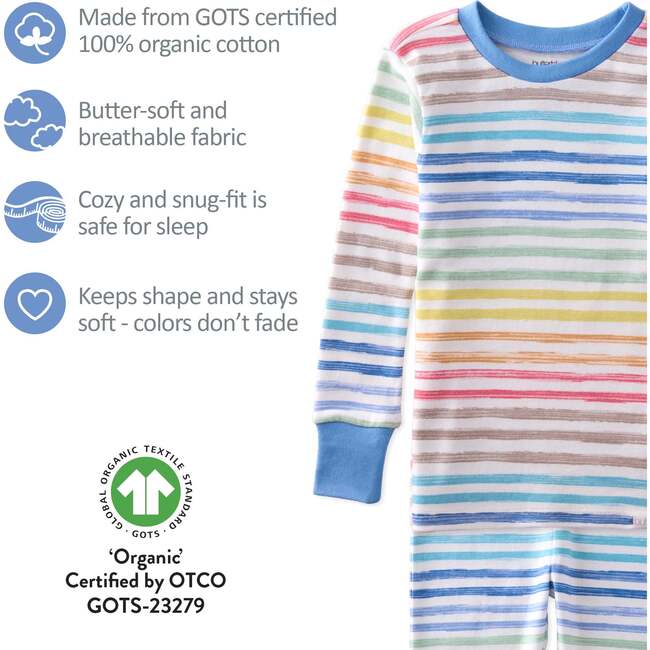 ZEN 2-Piece Pajama, Sunny Blue Rainbow - Pajamas - 5