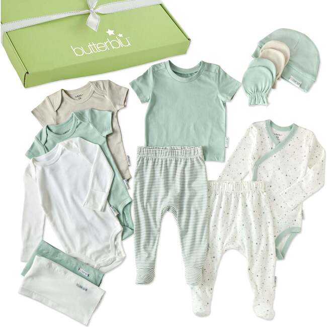 WELCOME HOME BABY 14-Piece Gift Set, Sage Twinkle