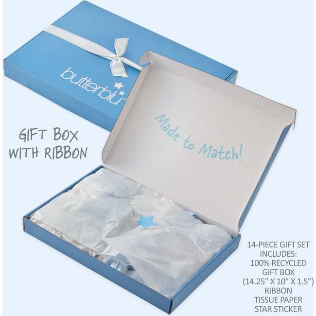 WELCOME HOME BABY 14-Piece Gift Set, Blue Twinkle - Mixed Apparel Set - 4