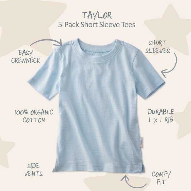TAYLOR 5-Pack Short Sleeve T-Shirts, Terra