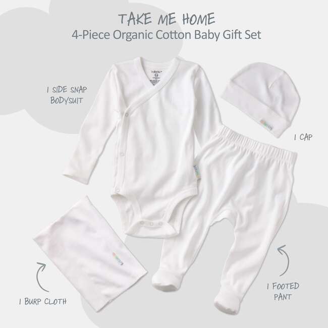TAKE ME HOME BABY 4-Piece Gift Set, White - Mixed Apparel Set - 3