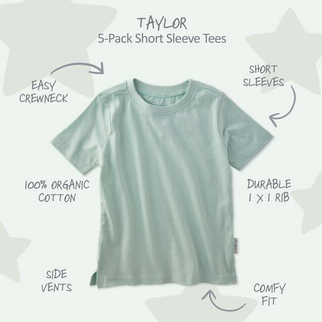 TAYLOR 5-Pack Short Sleeve T-Shirts, Seafoam - T-Shirts - 3