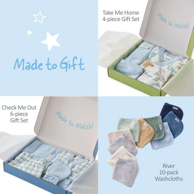 WELCOME HOME BABY 14-Piece Gift Set, Blue Twinkle - Mixed Apparel Set - 6