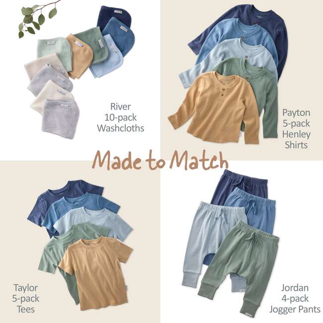 TAYLOR 5-Pack Short Sleeve T-Shirts, Terra - T-Shirts - 5