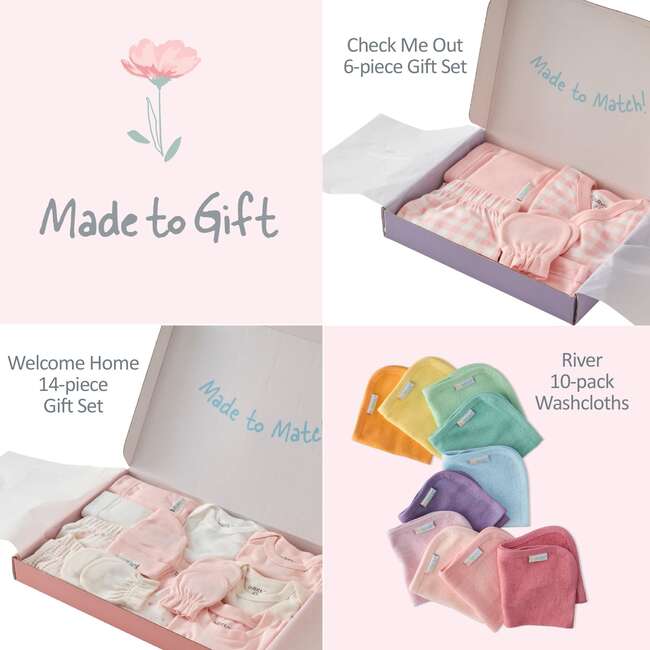 TAKE ME HOME BABY 4-Piece Gift Set, Floral Fields - Mixed Apparel Set - 6