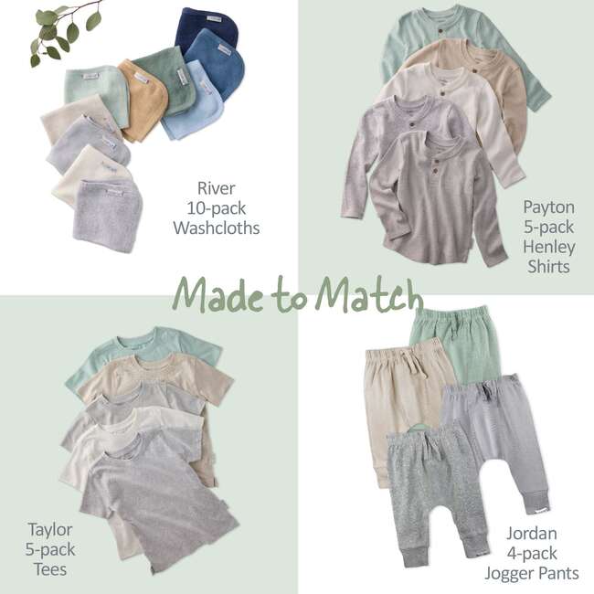 TAYLOR 5-Pack Short Sleeve T-Shirts, Seafoam - T-Shirts - 6