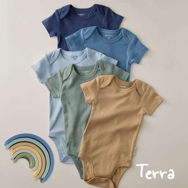 AVERY 5-Pack Short Sleeve Bodysuits, Terra - Onesies - 5
