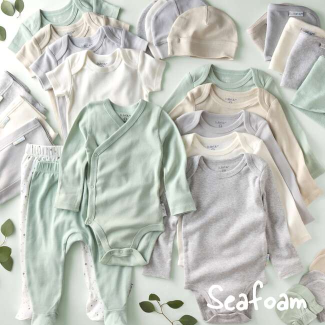AVERY 5-Pack Short Sleeve Bodysuits, Seafoam - Onesies - 5