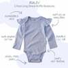 ASHLEY 5-Pack Long Sleeve Ruffle Bodysuits, Frost - Onesies - 3