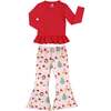Sugar Plum Bamboo Kids Flare Pants Set Pink/Multi - Mixed Apparel Set - 1 - thumbnail