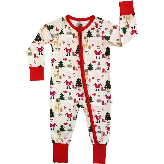 Cozy Christmas Bamboo Convertible Baby Pajama Red/Multi