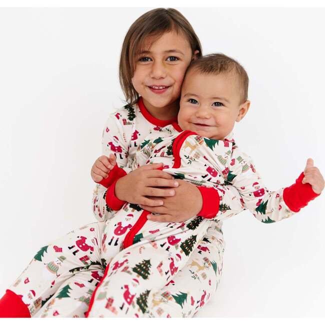 Cozy Christmas Bamboo Convertible Baby Pajama Red/Multi
