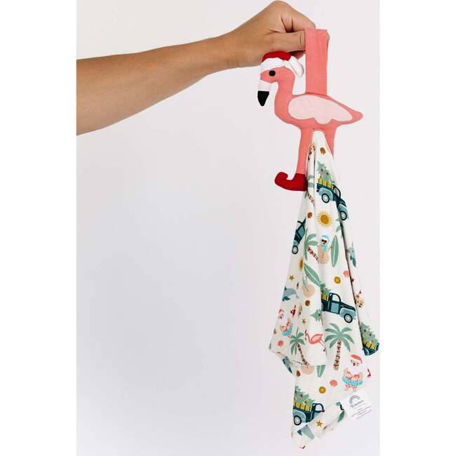 Coastal Christmas Flamingo Baby Lovey Beige/Multi