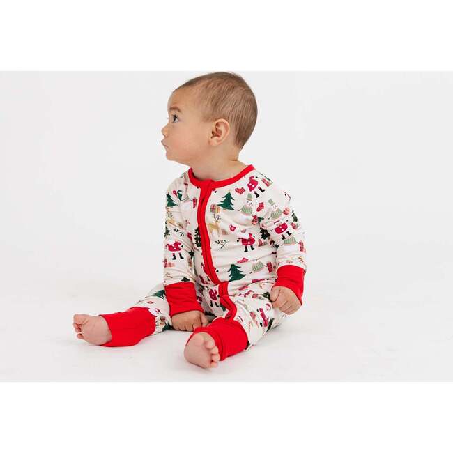 Cozy Christmas Bamboo Convertible Baby Pajama Red/Multi - Footie Pajamas - 3