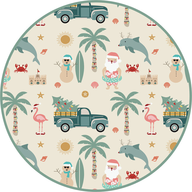 Coastal Christmas Bamboo Convertible Baby Pajama Beige/Multi - Footie Pajamas - 4