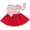 Sugar Plum Bamboo Tulle Dress Red/Multi - Dresses - 1 - thumbnail