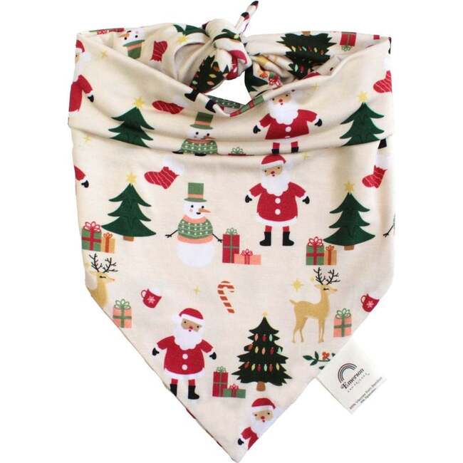 Cozy Christmas Bamboo Pet Bandana Beige/Multi