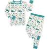 Coastal Christmas Bamboo Long Sleeve Kids Pajama Pants Set Beige/Multi - Pajamas - 1 - thumbnail
