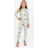 Coastal Christmas Bamboo Long Sleeve Kids Pajama Pants Set Beige/Multi - Pajamas - 2 - thumbnail