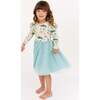 Coastal Christmas Flutter Long Sleeve Tulle Twirl Dress Beige/Multi - Dresses - 2 - thumbnail