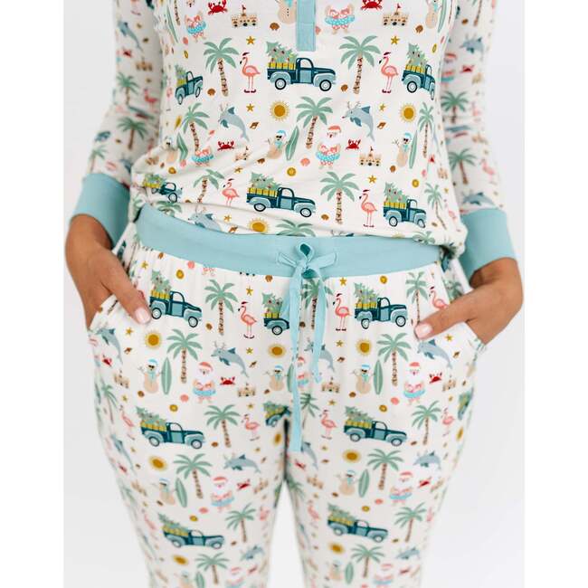 Coastal Christmas Bamboo Women's Top Beige/Multi - Pajamas - 3