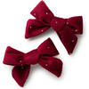 Vivienne Studded Velveteen Medium Clip, Scarlet - Hair Accessories - 1 - thumbnail
