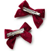 Vivienne Studded Velveteen Medium Clip, Scarlet - Hair Accessories - 2 - thumbnail