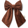 Vivienne Studded Velveteen Double Clip, Chocolate - Hair Accessories - 1 - thumbnail