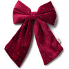 Vivienne Studded Velveteen Double Clip, Scarlet - Hair Accessories - 1 - thumbnail
