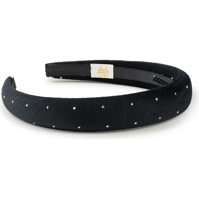 Vivienne Studded Velveteen Headband, Black