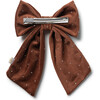 Vivienne Studded Velveteen Double Clip, Chocolate - Hair Accessories - 2