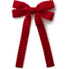 Opaline Velvet Scalloped Long Tail Clip, Scarlet - Hair Accessories - 1 - thumbnail