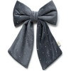 Vivienne Studded Velveteen Double Clip, Charcoal - Hair Accessories - 1 - thumbnail