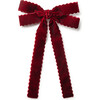 Opaline Velvet Scalloped Long Tail Clip, Ruby - Hair Accessories - 1 - thumbnail