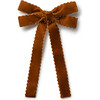Opaline Velvet Scalloped Long Tail Clip, Caramel - Hair Accessories - 1 - thumbnail