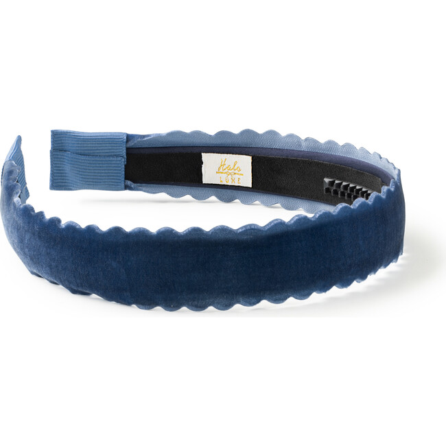Opaline Velvet Scalloped Headband, Navy